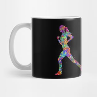 Runner girl watercolor art Mug